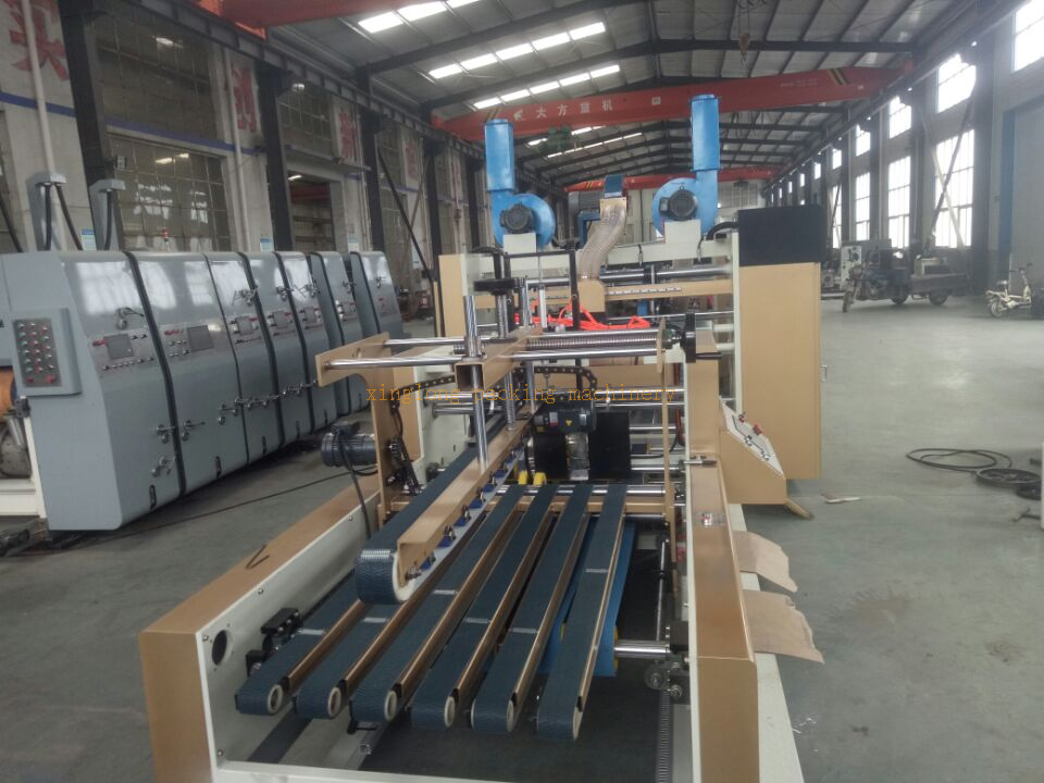 high speed Printing Slotting Die Cutting Folding Gluing Strapping in Line for carton box