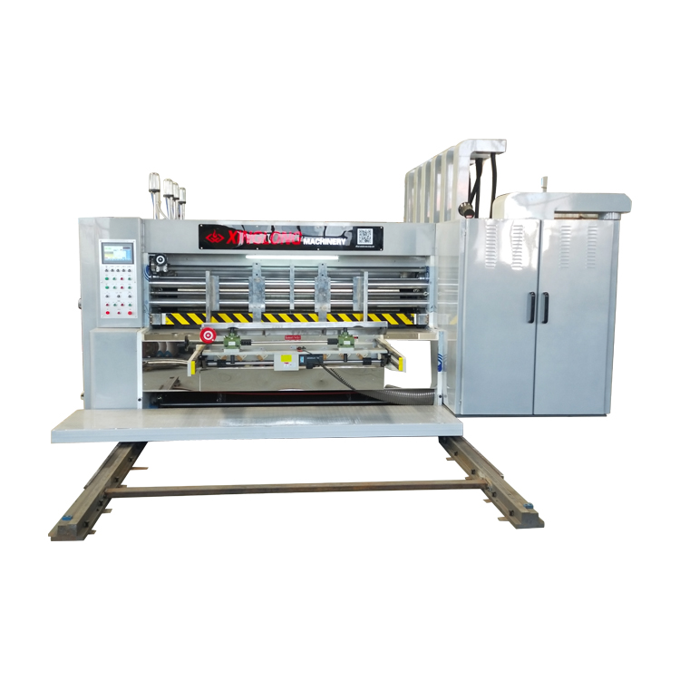 Automatic 4 colors flexo corrugated cardboard printing slotting die-cutting packing machinery