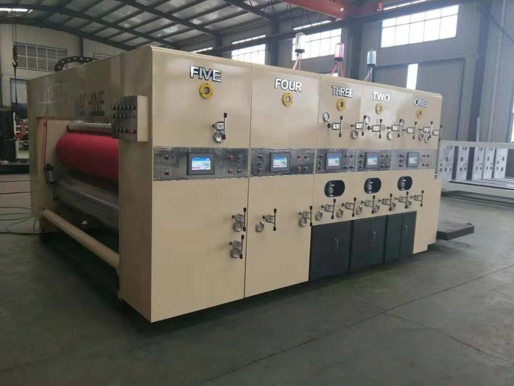 HIgh speed flexo automatic 4 colors corrugated cardboard printing slotting die-cutter packing machinery