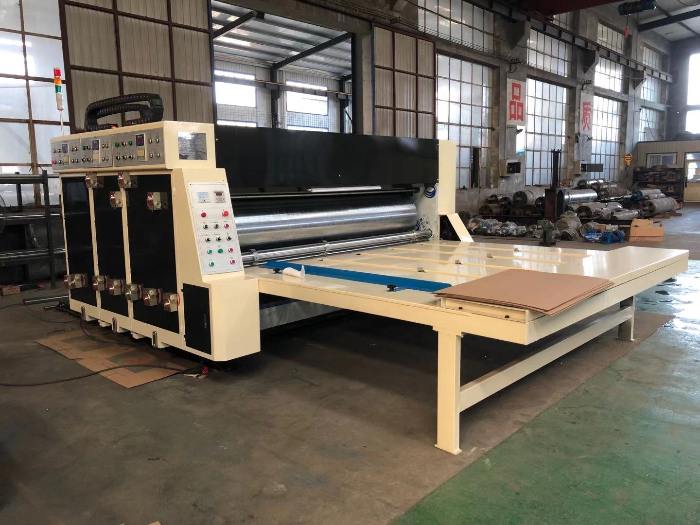 Semi automatic carton making flexo paper board printer machine
