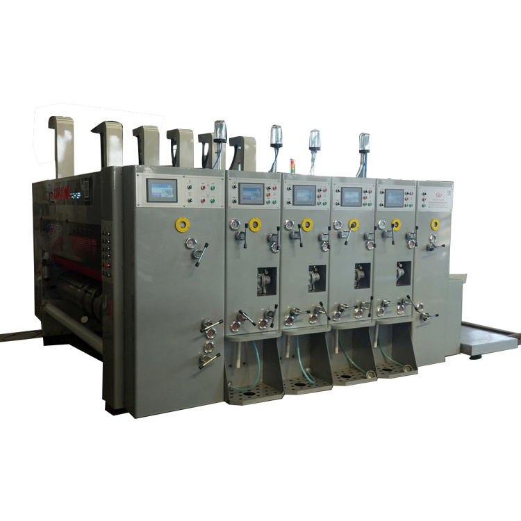 High speed four color cardboard slotting die cutting flexographic printing machine