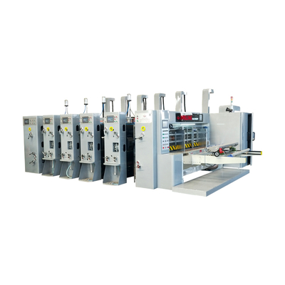 Full automatic four color paper corrugated box slotter die cutter printer